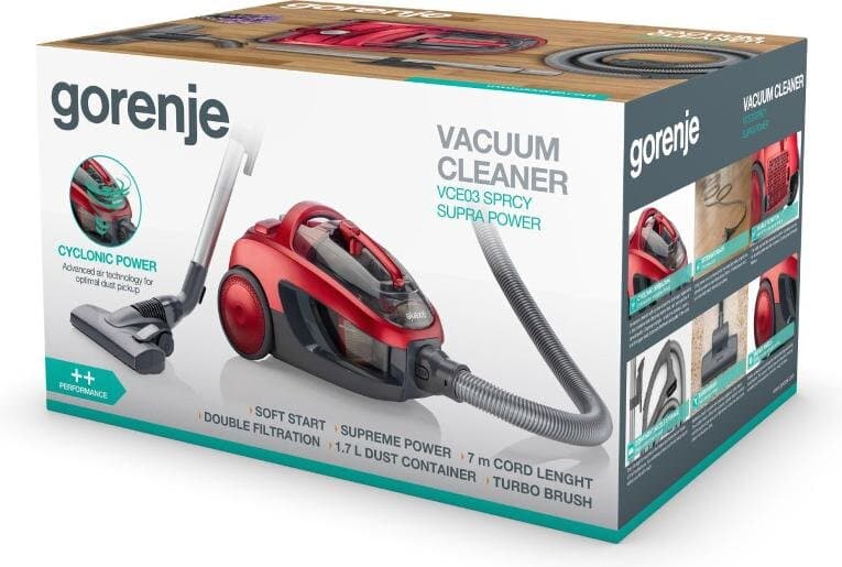 Gorenje 700W 1.7L Vacuum Cleaner - VCE03SPRCY (Red) 4