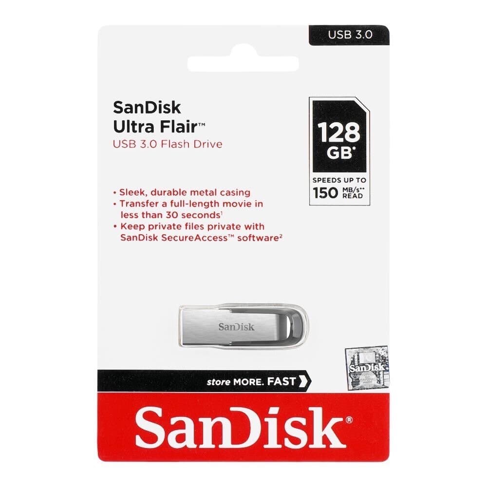 SanDisk Ultra Flair 128GB USB 3.0 Flash Drive – High-Speed Performance & Metal Design 2