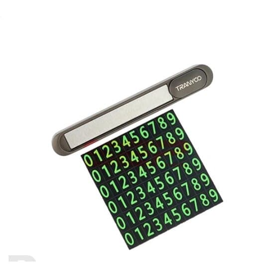 TRANYOO T-ZM2 Metal Temporary Parking Number Plate - Luminous & Hidden Design 3