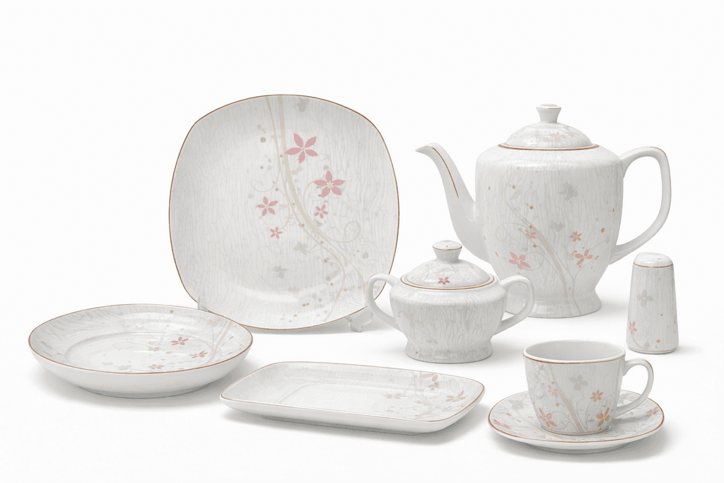 Porcelain Dinner Plate Set - 125 Piece (White)