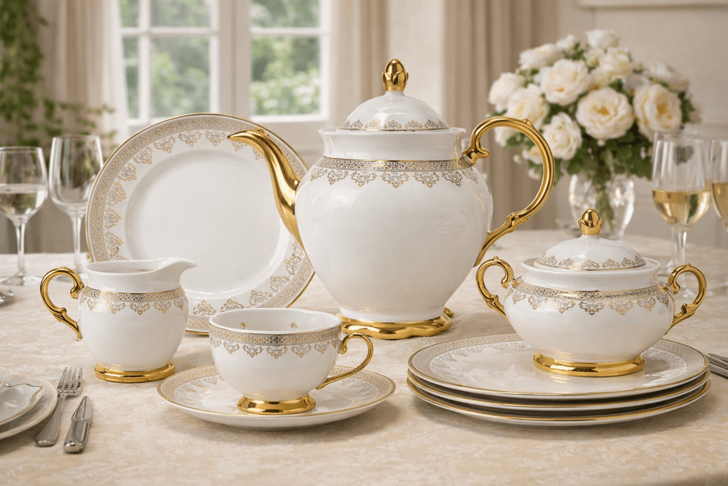 Porcelain Dinner Plate Set - 24 Piece (White) 2