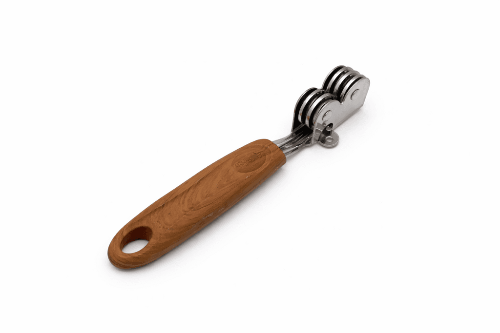 Stainless Steel Knife Sharpener with Wooden Handle - Brown