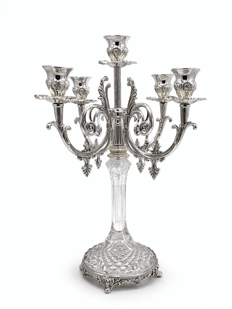 Metal Candelabra - Silver (L)