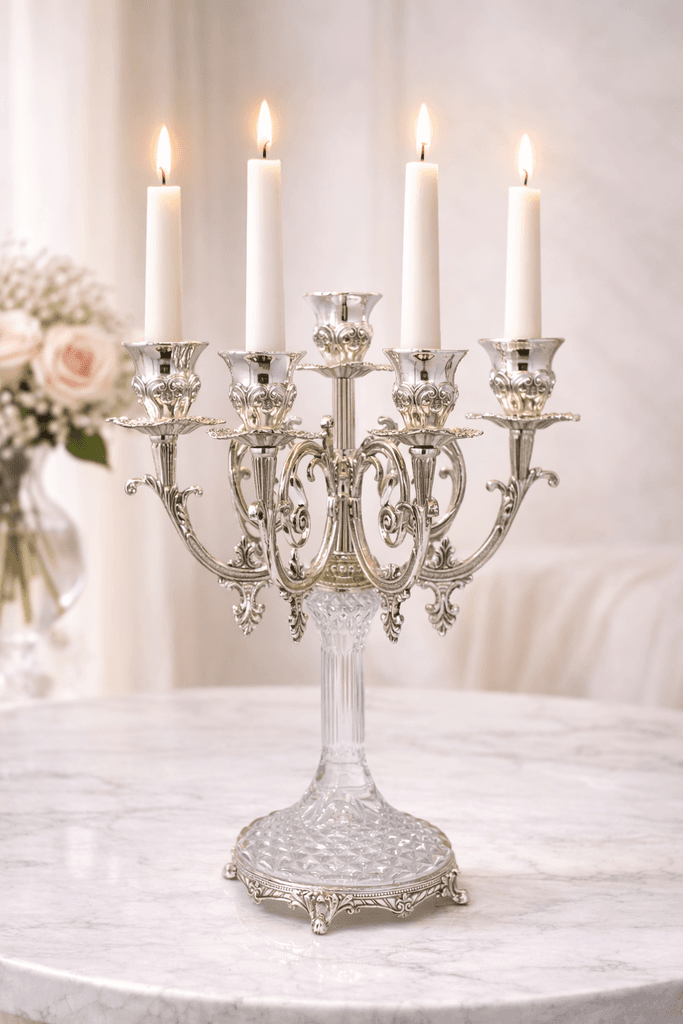 Metal Candelabra - Silver (L) 3