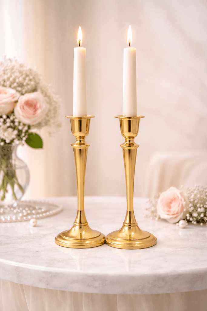 Metal Candle Holder Set - Gold (M) 2
