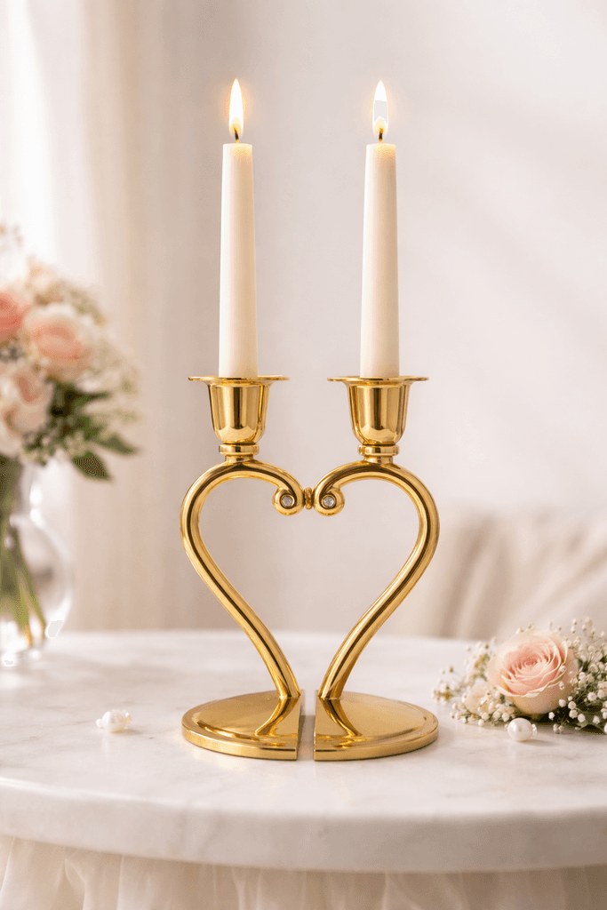 Metal Candle Holder Set - Gold (S) 2