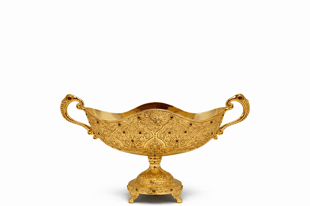 Metal Decorative Serving Bowl - Gold (S)