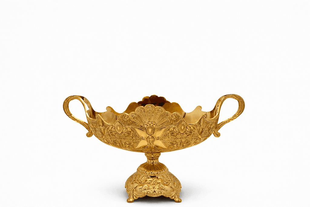 Metal Decorative Serving Bowl - Gold (S)