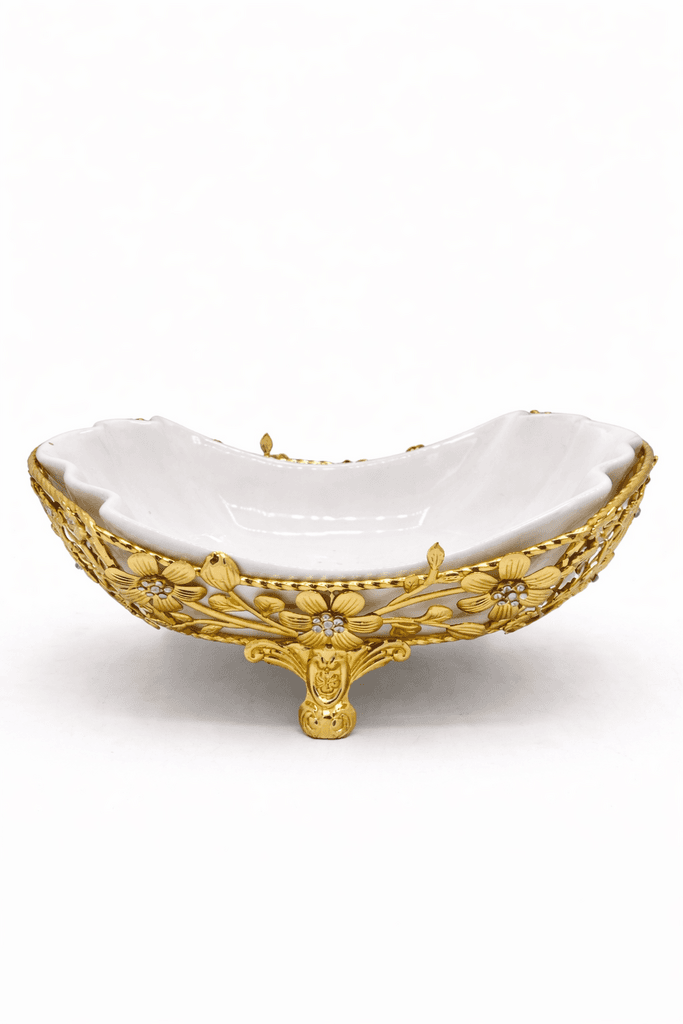 Metal Decorative Serving Bowl - Gold (S)