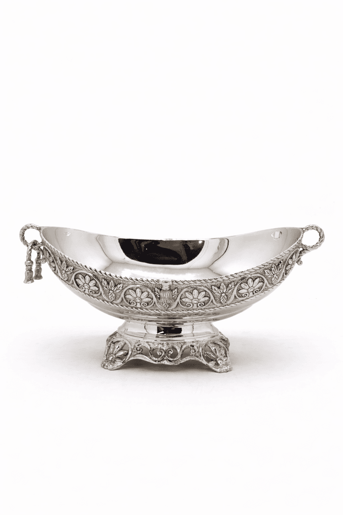 Metal Decorative Serving Bowl - Silver