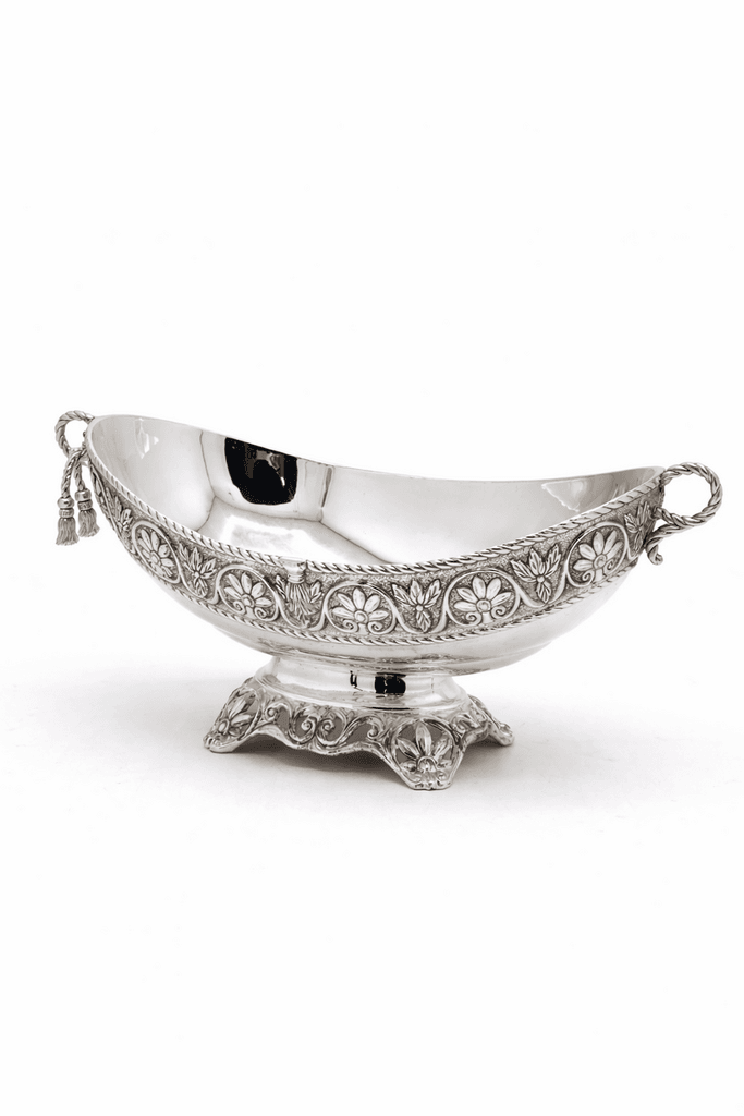 Metal Decorative Serving Bowl - Silver 2