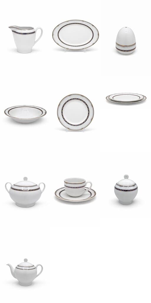 Porcelain Dinner Plate Set - 102 Piece (White) 2