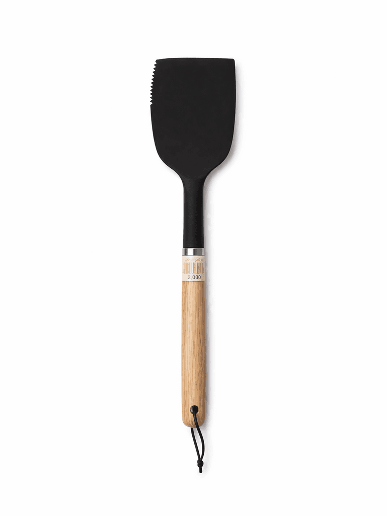 Nylon Spatula with Wooden Handle - Black