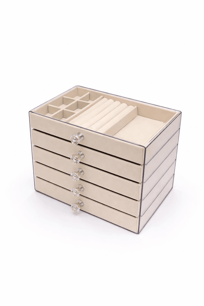 Jewelry Storage Box with Drawers - Off White 3