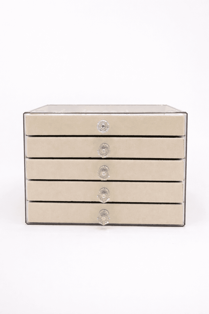 Jewelry Storage Box with Drawers - Off White 4
