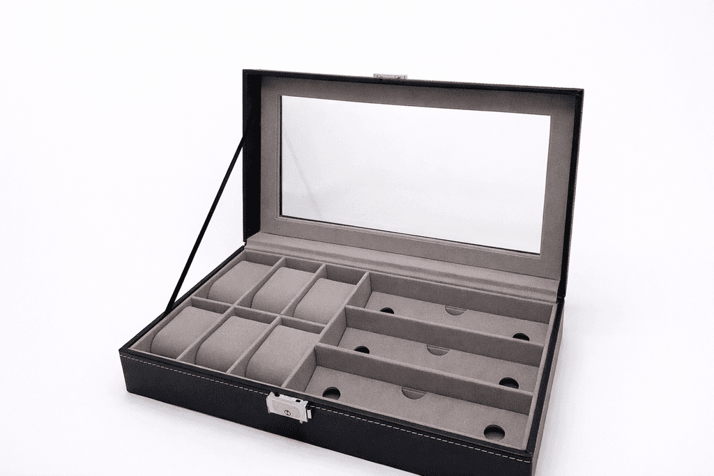 Leather Watch Storage Box - Black