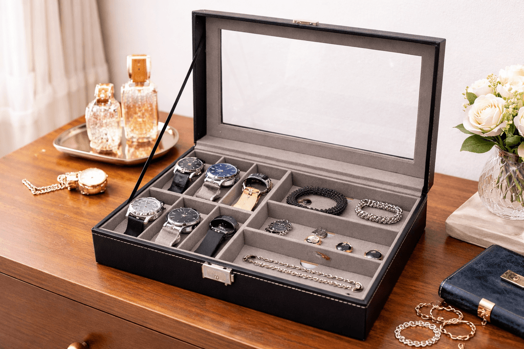 Leather Watch Storage Box - Black 2
