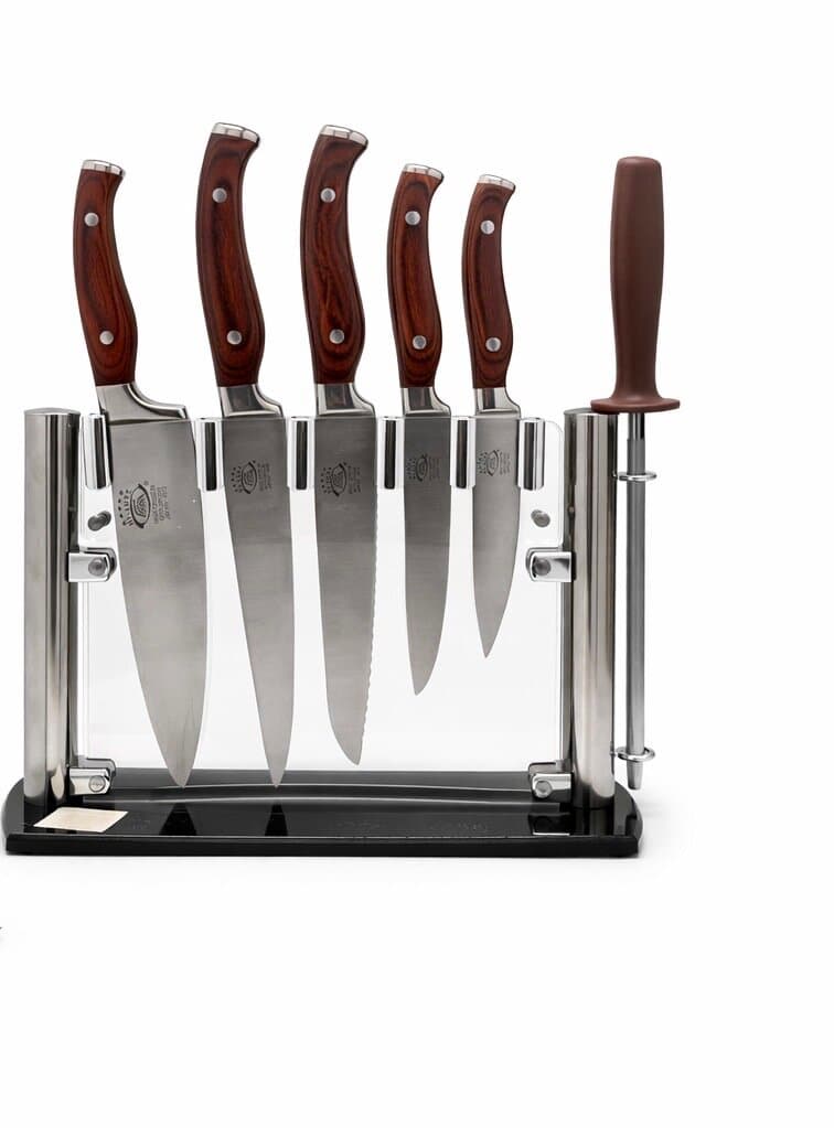 Life Smile Stainless Steel Knife Set with Stand