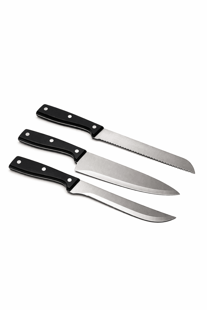 Stainless Steel Knife Set with Black Stand 2