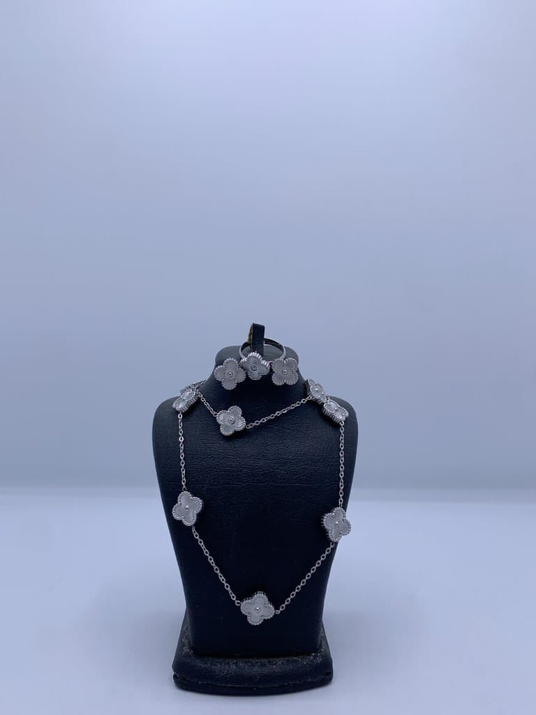 Van Cleef Flower Jewelry Set - Silver