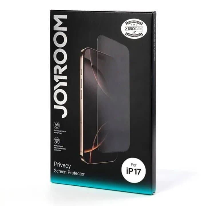 Joyroom Privacy Screen Protector for iPhone 17 – 9H Hardness Anti-Spy Tempered Glass