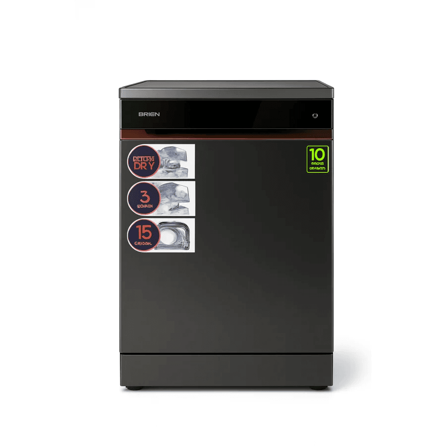 GREEN 15 Place Settings Low Noise Dishwasher- GDW-15S3D7PB (Black)