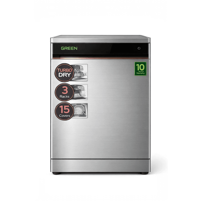 GREEN 15 Place Settings Low Noise Dishwasher - GDW-15S3D7PX (Silver)