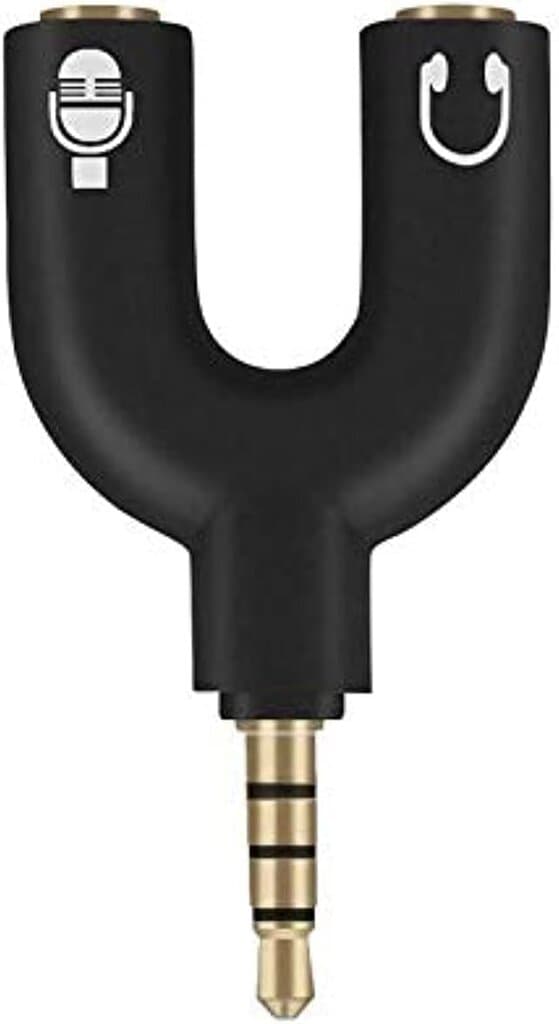 Love Music Share Audio Splitter A U-Shaped Adapter (Black)