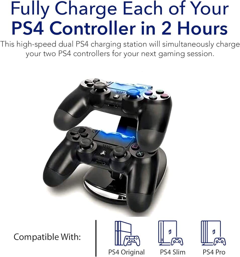 Dual USB Charging Stand Designed For PS4 Slim & Pro (Black) 4