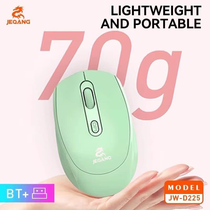 Jeqang JW-D225 Dual-Mode Wireless Mouse – Rechargeable Bluetooth & 2.4G Silent Mouse 2