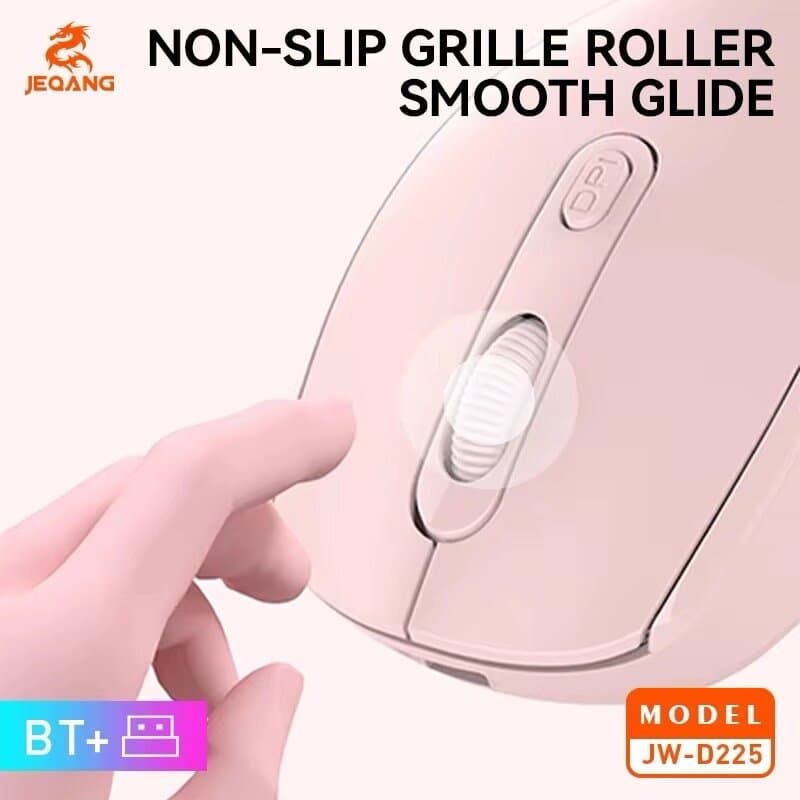 Jeqang JW-D225 Dual-Mode Wireless Mouse – Rechargeable Bluetooth & 2.4G Silent Mouse 4