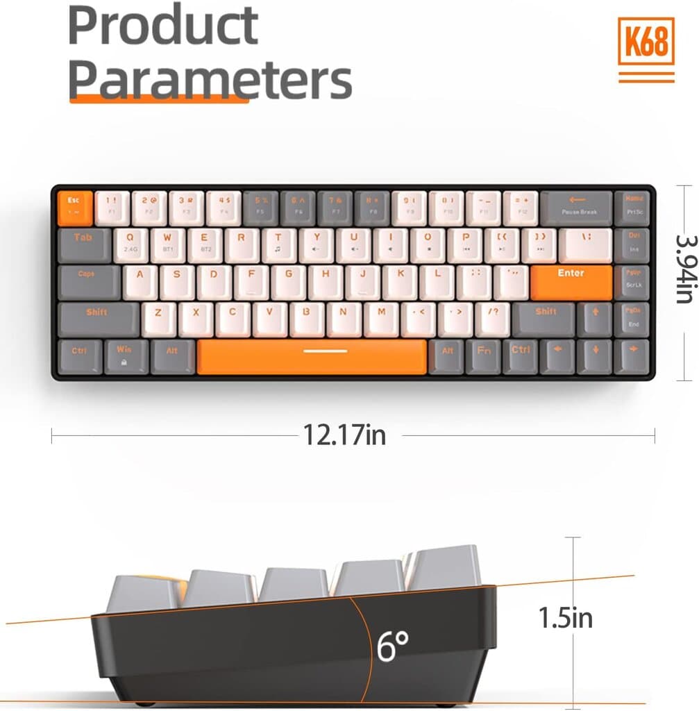ZIYOU LANG RK68 60% Wireless Mechanical Keyboard 6