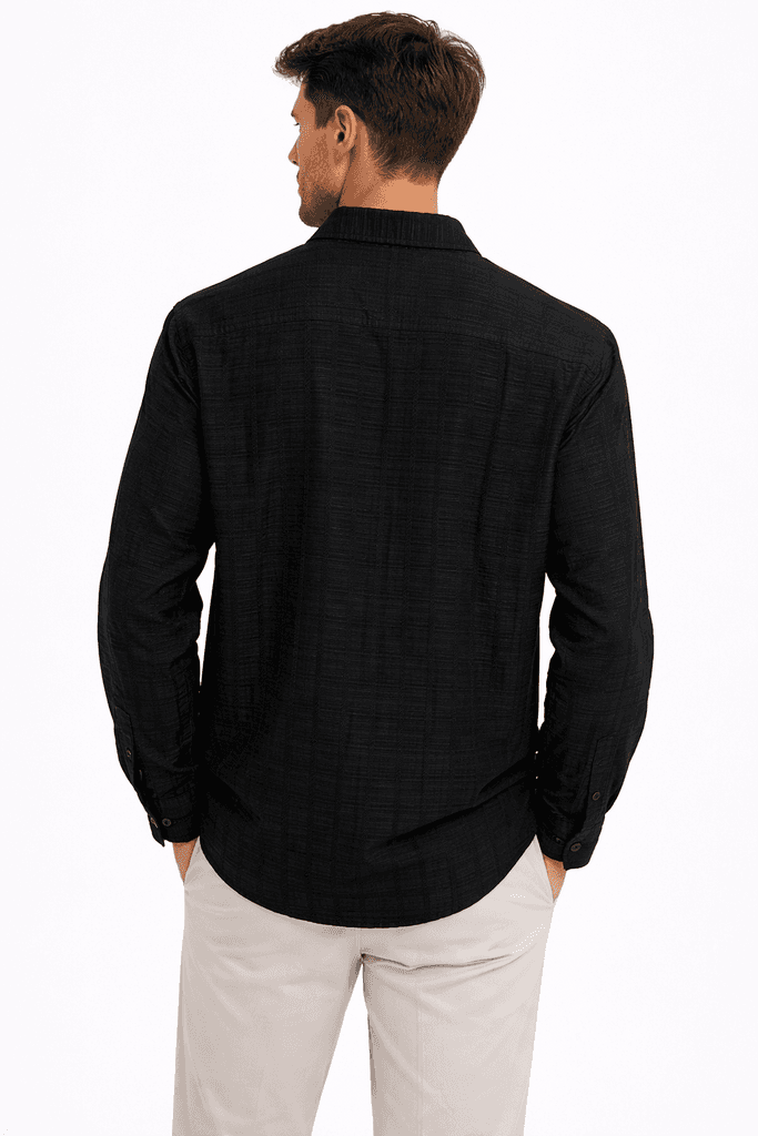 Moda Arpol Men's Cotton Shirt - Black (S) 2