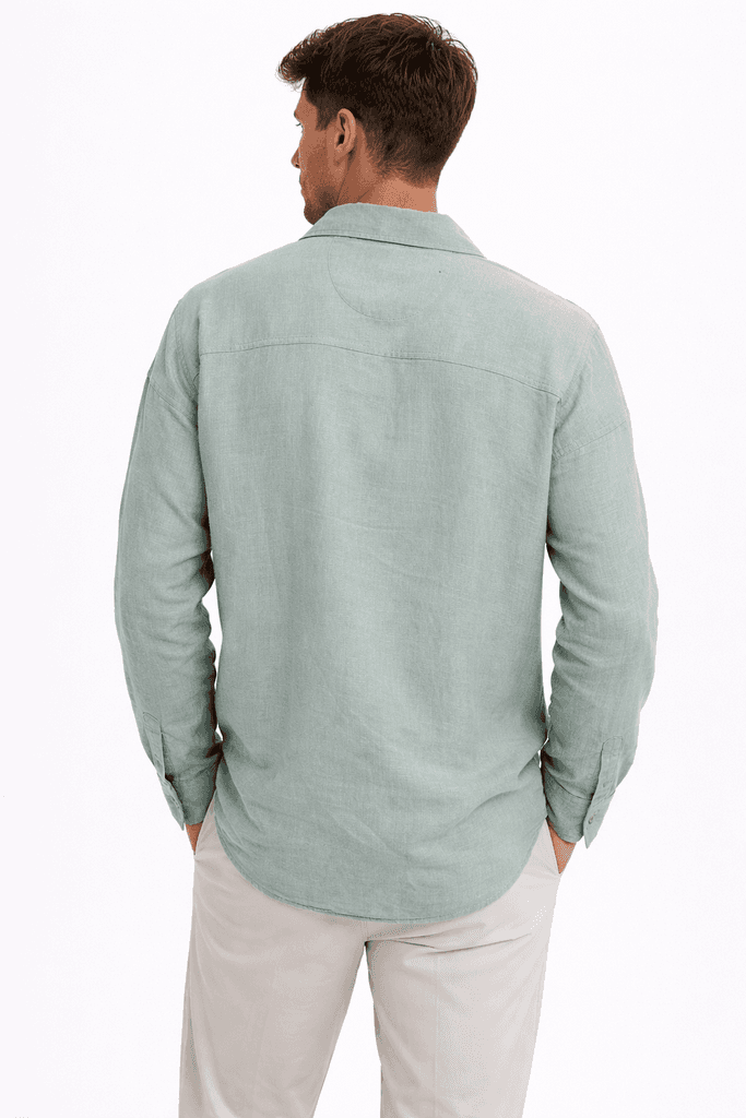 Moda Arpol Men's Cotton Shirt - Light Green (S) 2