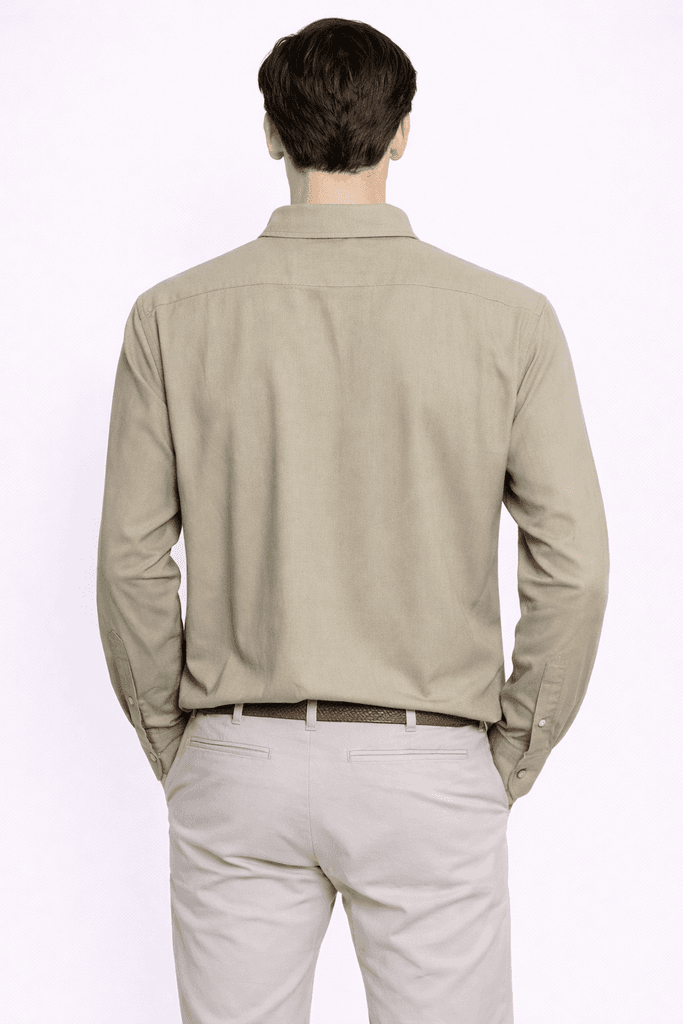 Moda Arpol Men's Cotton Shirt - Khaki (S) 2