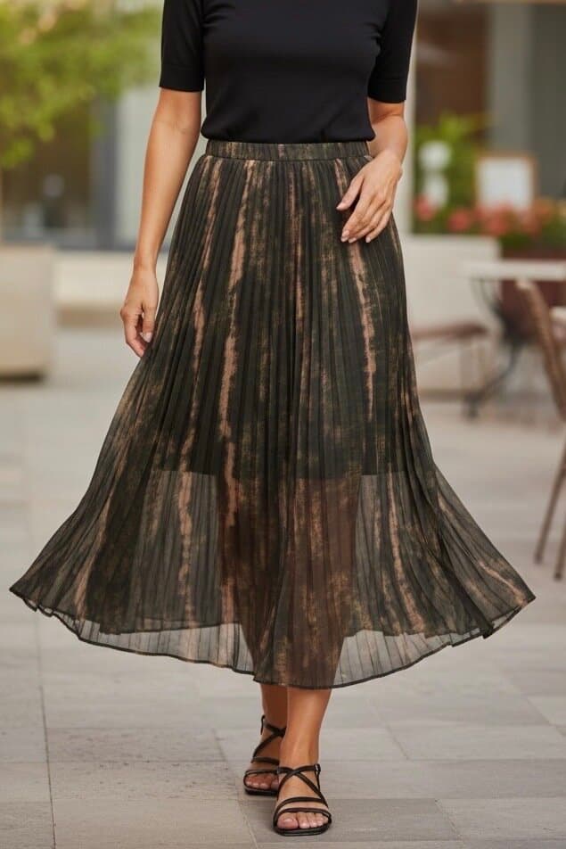 Şamdan Chiffon Skirt - Brown (S) 2