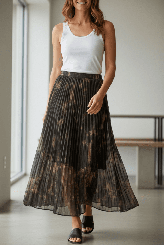 Şamdan Chiffon Skirt - Brown (S) 3