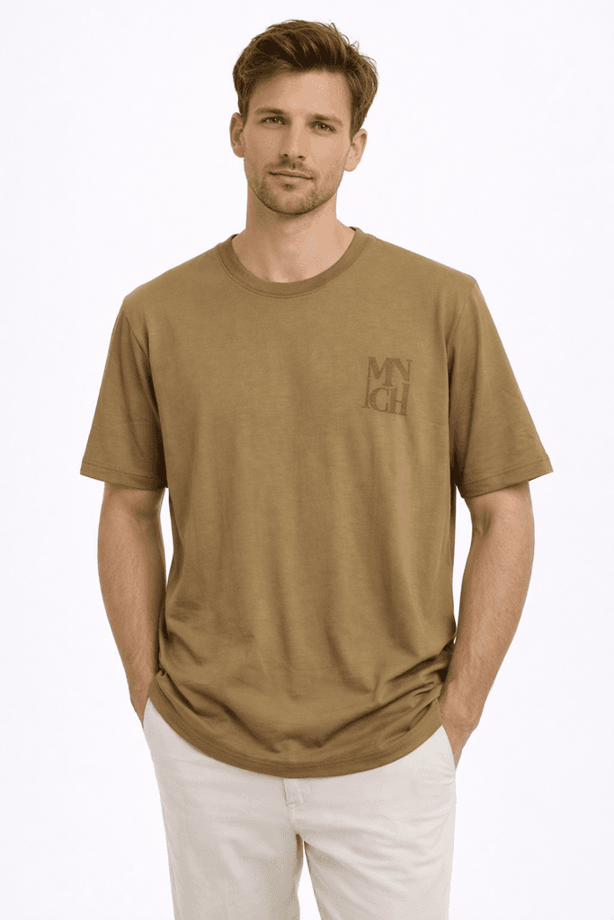Manche Men's Cotton T-Shirt - Light Brown (S)