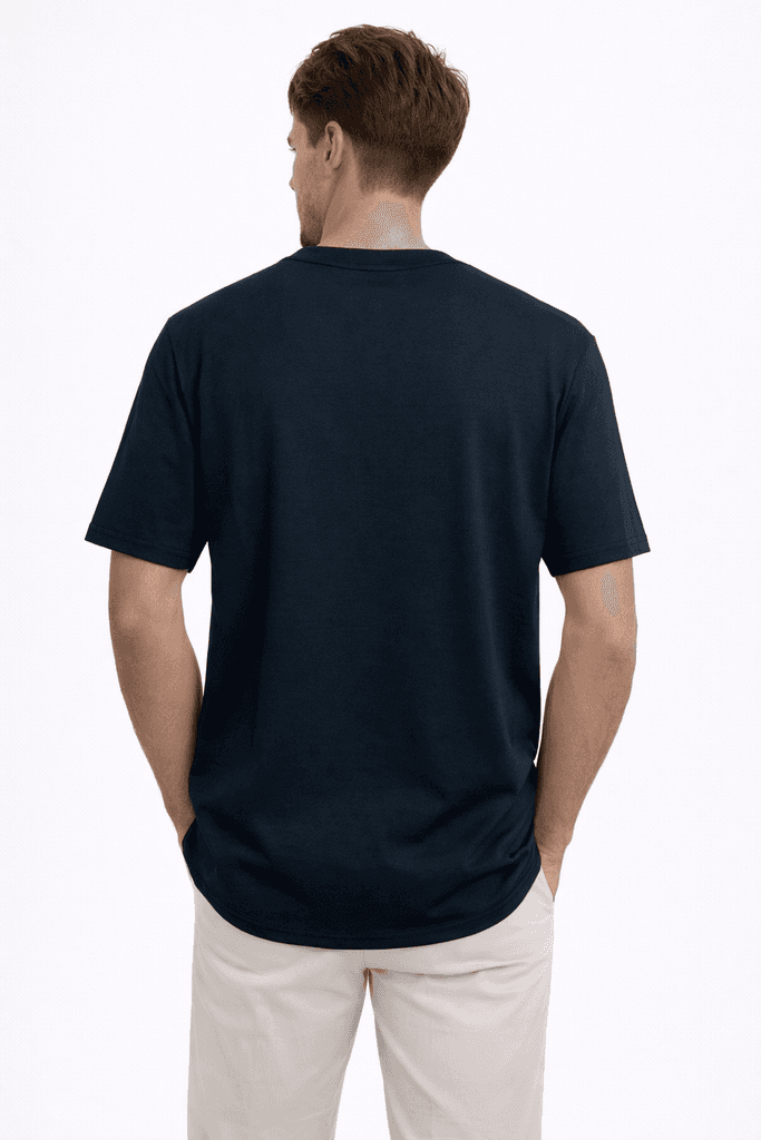 Moda Arpol Men's Cotton T-Shirt - Navy Blue (S) 2