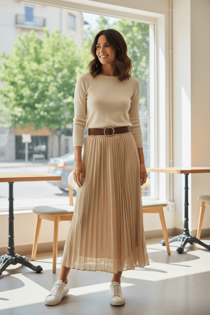 Şamdan Chiffon Skirt - Light Brown (S)
