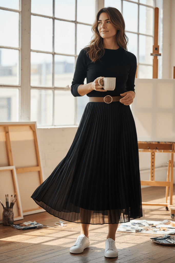 Şamdan Chiffon Skirt - Black (S)