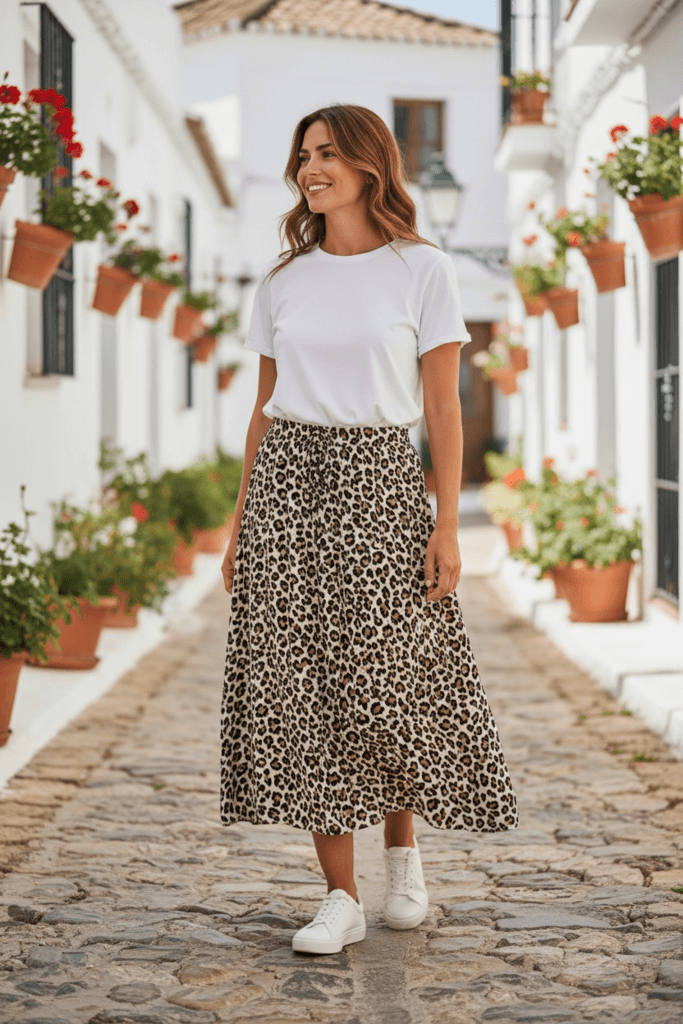 Blue Day's Women's Leopard Print Midi Skirt - Leopard Print (36) 3