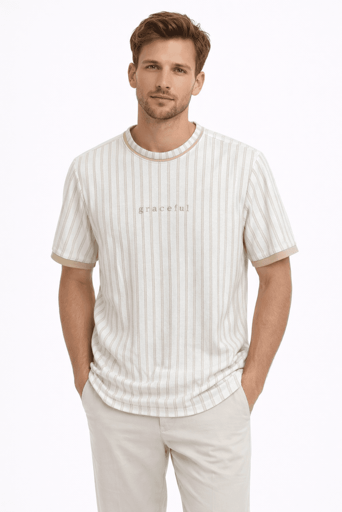 Moda Arpol Men's Cotton T-Shirt - Light Brown (S)