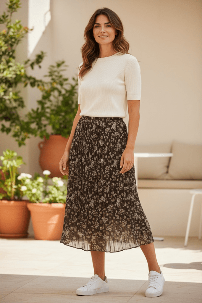 Şamdan Chiffon Skirt - Brown (S) 3