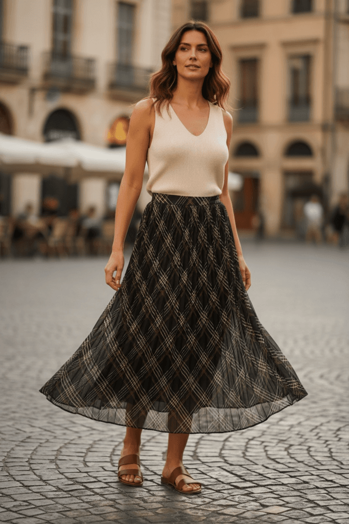 MZR Chiffon Skirt - Navy Blue (S) 3