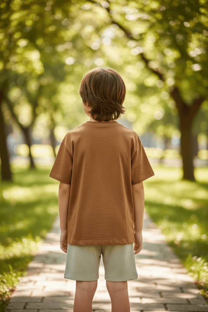 CmK Boys Cotton T-Shirt and Shorts Set - Brown (5 Years) 2