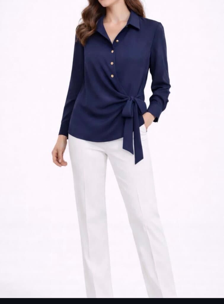 Kasideo Women's Blouse - Navy Blue (S)