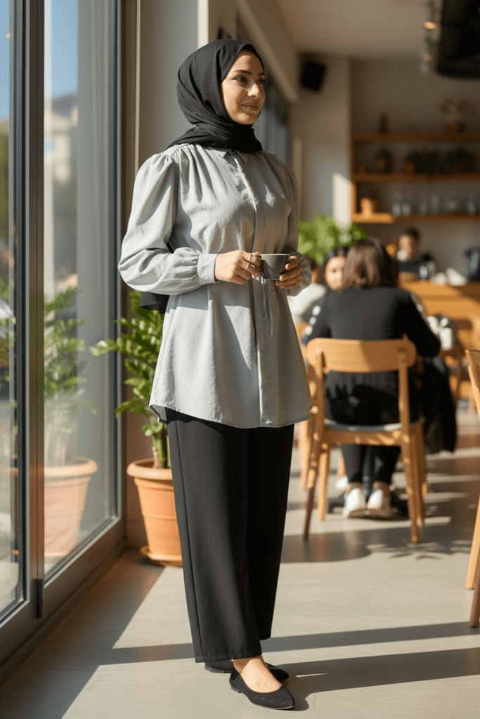 She Olive Women's Long Sleeve Shirt - Light Gray (38)