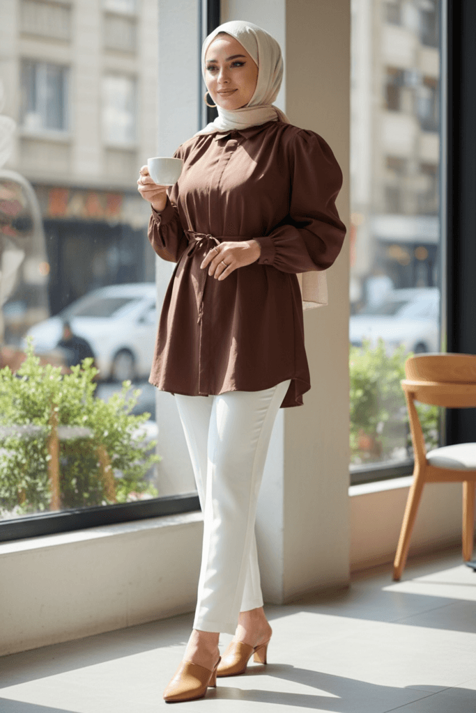 She Olive Women's Long Sleeve Shirt - Brown (38)