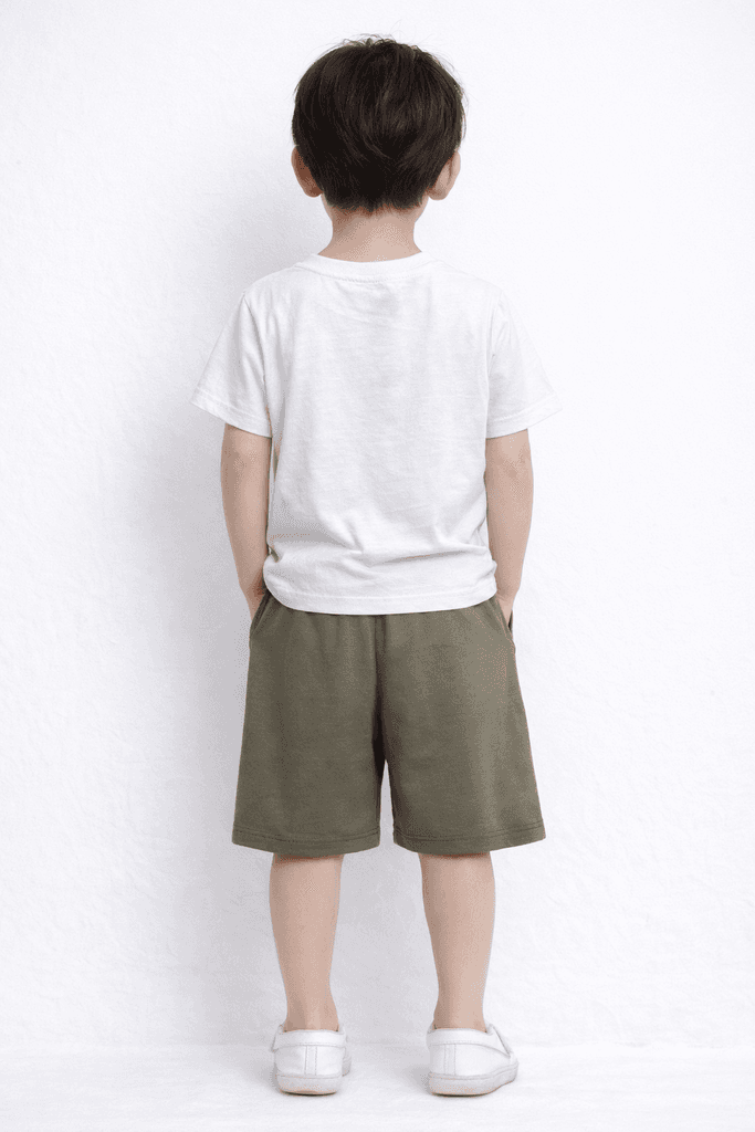 Eren Bey Boys Cotton Printed T-Shirt & Shorts Set - White (4 Years) 2